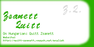zsanett quitt business card